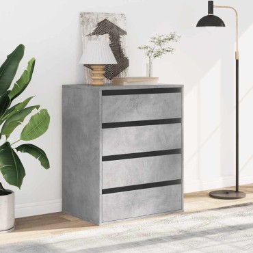 vidaXL Συρταριέρα Γκρι Σκυροδέματος 60x41x76cm Επεξεργ. Ξύλο 1 τεμ.