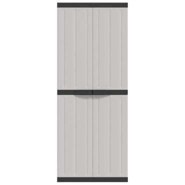 vidaXL Ντουλάπι Αποθ. Εξ. Χώρου Γκρι/Μαύρο 65x37x165cm Πολυπροπυλένιο 1 τεμ.