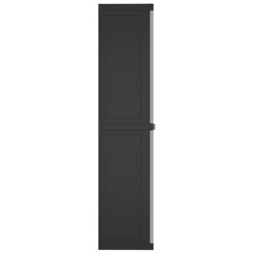 vidaXL Ντουλάπι Αποθ. Εξ. Χώρου Γκρι/Μαύρο 65x37x165cm Πολυπροπυλένιο 1 τεμ.