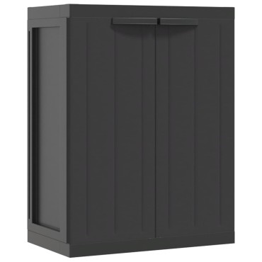 vidaXL Ντουλάπι Αποθ. Εξ. Χώρου Μαύρο 65x37x85cm Πολυπροπυλένιο 1 τεμ.