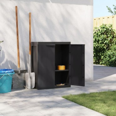 vidaXL Ντουλάπι Αποθ. Εξ. Χώρου Μαύρο 65x37x85cm Πολυπροπυλένιο 1 τεμ.