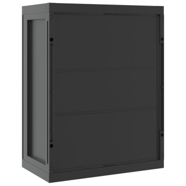 vidaXL Ντουλάπι Αποθ. Εξ. Χώρου Μαύρο 65x37x85cm Πολυπροπυλένιο 1 τεμ.
