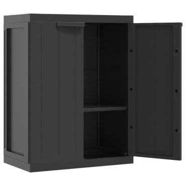 vidaXL Ντουλάπι Αποθ. Εξ. Χώρου Μαύρο 65x37x85cm Πολυπροπυλένιο 1 τεμ.