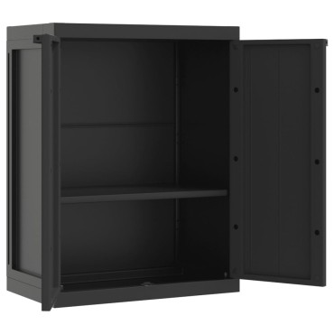 vidaXL Ντουλάπι Αποθ. Εξ. Χώρου Μαύρο 65x37x85cm Πολυπροπυλένιο 1 τεμ.