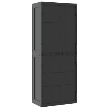 vidaXL Ντουλάπι Αποθ. Εξ. Χώρου Μαύρο 65x37x165cm Πολυπροπυλένιο 1 τεμ.