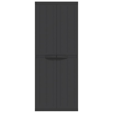 vidaXL Ντουλάπι Αποθ. Εξ. Χώρου Μαύρο 65x37x165cm Πολυπροπυλένιο 1 τεμ.