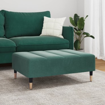 vidaXL Υποπόδιο Σκούρο Πράσινο 77x55x31cm Βελούδινο 1 τεμ.