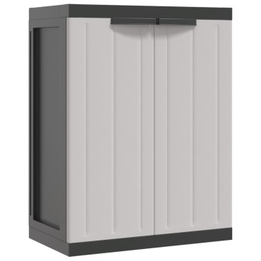 vidaXL Ντουλάπι Αποθ. Εξ. Χώρου Γκρι/Μαύρο 65x37x85cm Πολυπροπυλένιο 1 τεμ.