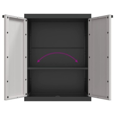 vidaXL Ντουλάπι Αποθ. Εξ. Χώρου Γκρι/Μαύρο 65x37x85cm Πολυπροπυλένιο 1 τεμ.