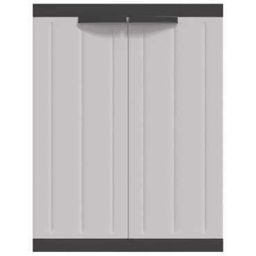 vidaXL Ντουλάπι Αποθ. Εξ. Χώρου Γκρι/Μαύρο 65x37x85cm Πολυπροπυλένιο 1 τεμ.