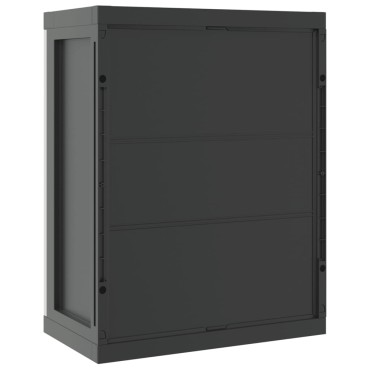 vidaXL Ντουλάπι Αποθ. Εξ. Χώρου Γκρι/Μαύρο 65x37x85cm Πολυπροπυλένιο 1 τεμ.