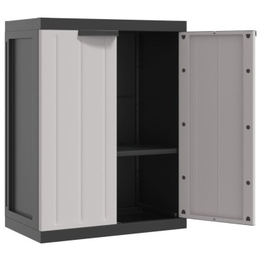 vidaXL Ντουλάπι Αποθ. Εξ. Χώρου Γκρι/Μαύρο 65x37x85cm Πολυπροπυλένιο 1 τεμ.