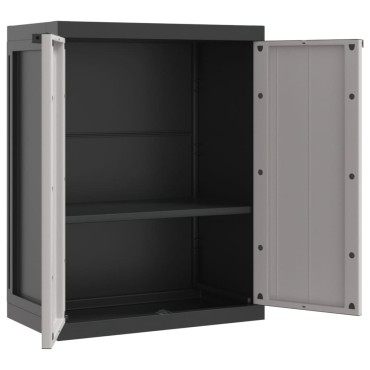 vidaXL Ντουλάπι Αποθ. Εξ. Χώρου Γκρι/Μαύρο 65x37x85cm Πολυπροπυλένιο 1 τεμ.