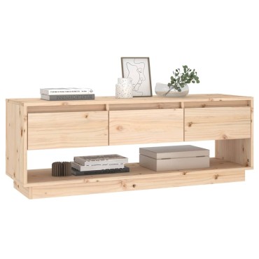 vidaXL Έπιπλο Τηλεόρασης 110,5x34x40cm από Μασίφ Ξύλο Πεύκου