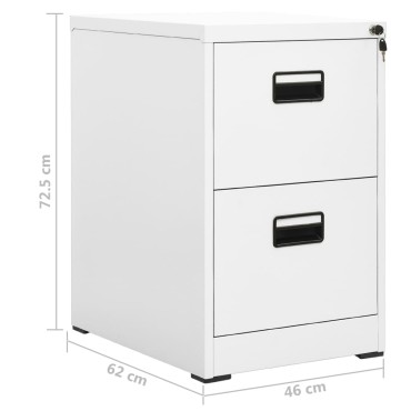 vidaXL Αρχειοθήκη Λευκή 46x62x72,5cm από Ατσάλι 1 τεμ.
