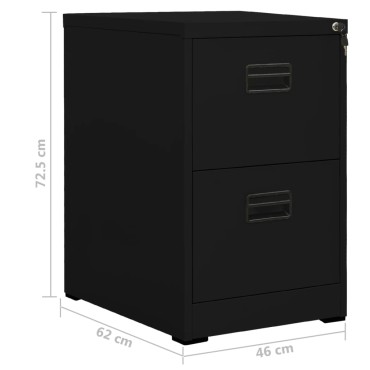 vidaXL Αρχειοθήκη Μαύρη 46x62x72,5cm από Ατσάλι 1 τεμ.
