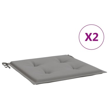 vidaXL Μαξιλάρια Καρέκλας Κήπου 2 τεμ. Γκρι 50x50x3cm Υφασμάτινα