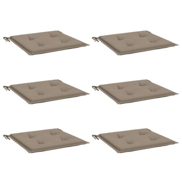 vidaXL Μαξιλάρια Καρέκλας Κήπου 6 τεμ. Taupe 50x50x3cm Oxford Ύφασμα