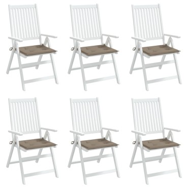 vidaXL Μαξιλάρια Καρέκλας Κήπου 6 τεμ. Taupe 50x50x3cm Oxford Ύφασμα