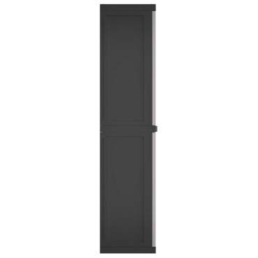 vidaXL Ντουλάπι Αποθ. Εξ. Χώρου Γκρι/Μαύρο 65x37x165cm Πολυπροπυλένιο 1 τεμ.