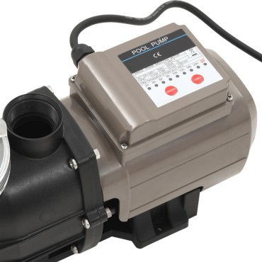 vidaXL Αντλία Πισίνας με Χρονοδιακόπτη Μαύρη 0,25 HP 8000 Λίτρα / Ώρα