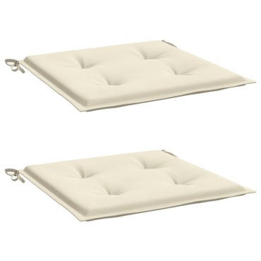 vidaXL Μαξιλάρια Καρέκλας Κήπου 2 τεμ. Κρεμ 50x50x3cm Oxford Ύφασμα