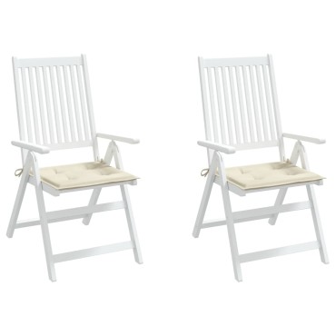 vidaXL Μαξιλάρια Καρέκλας Κήπου 2 τεμ. Κρεμ 50x50x3cm Oxford Ύφασμα
