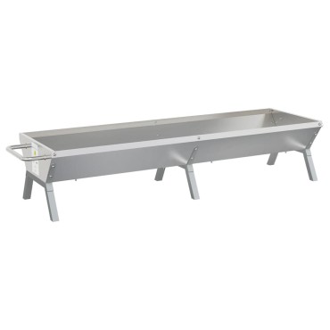 vidaXL Δίσκος Μπάρμπεκιου Ασημί 158x42x31 εκ. από Ανοξείδωτο Ατσάλι