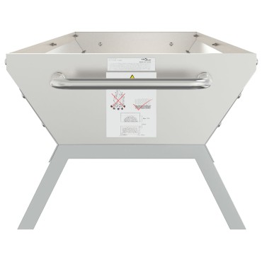 vidaXL Δίσκος Μπάρμπεκιου Ασημί 158x42x31 εκ. από Ανοξείδωτο Ατσάλι