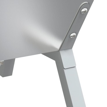 vidaXL Δίσκος Μπάρμπεκιου Ασημί 158x42x31 εκ. από Ανοξείδωτο Ατσάλι