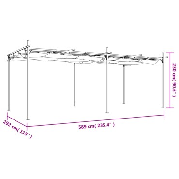 vidaXL Πέργκολα με Πτυσσόμενη Οροφή Ανθρακί 589 x 292 x 230 εκ.