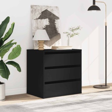 vidaXL Συρταριέρα Γωνιακή Μαύρη 60x41x58cm από Επεξεργασμένο Ξύλο 1 τεμ.