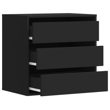 vidaXL Συρταριέρα Γωνιακή Μαύρη 60x41x58cm από Επεξεργασμένο Ξύλο 1 τεμ.