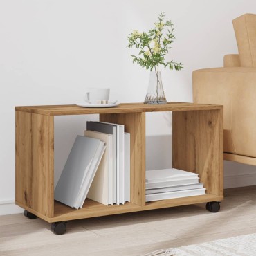 vidaXL Ντουλάπι Τροχήλατο Αρτισιανή Δρυς 72x33x42,5cm Επεξ. Ξύλο 1 τεμ.