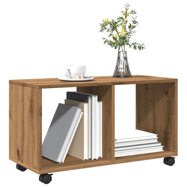 vidaXL Ντουλάπι Τροχήλατο Αρτισιανή Δρυς 72x33x42,5cm Επεξ. Ξύλο 1 τεμ.