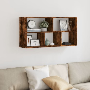 vidaXL Ραφιέρα Τοίχου Καπνιστή Δρυς 100x25x50cm Επεξεργασμένο Ξύλο 1 τεμ.