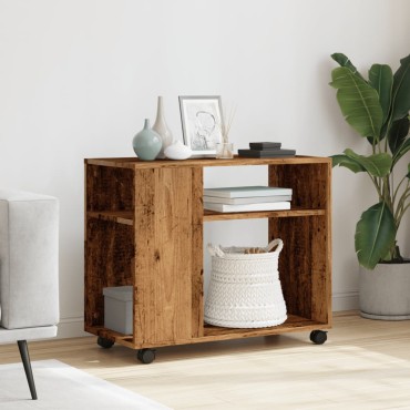 vidaXL Βοηθητικό Τραπέζι με Ρόδες 70x35x60cm Επεξεργ. Ξύλο 1 τεμ.