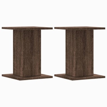 vidaXL Βάσεις Φυτών 2 Τεμ. Καφέ Δρυς 30x30x40 εκ. Επεξεργασμένο Ξύλο