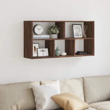 vidaXL Ραφιέρα Τοίχου Καφέ Δρυς 100x25x50cm Επεξεργασμένο Ξύλο 1 τεμ.