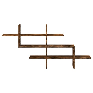 vidaXL Ραφιέρα Τοίχου Καπνιστή Δρυς 124,5x18x60,5cm Επεξεργασμένο Ξύλο 1 τεμ.