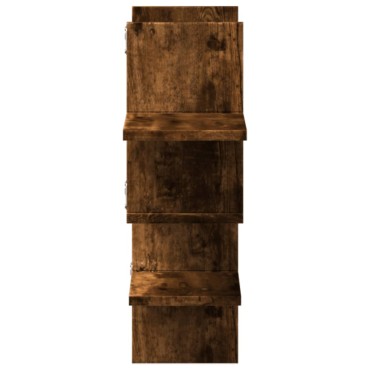 vidaXL Ραφιέρα Τοίχου Καπνιστή Δρυς 124,5x18x60,5cm Επεξεργασμένο Ξύλο 1 τεμ.