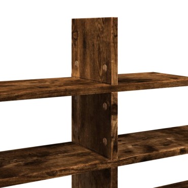 vidaXL Ραφιέρα Τοίχου Καπνιστή Δρυς 124,5x18x60,5cm Επεξεργασμένο Ξύλο 1 τεμ.