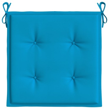 vidaXL Μαξιλάρια Καρέκλας Κήπου 2 τεμ. Μπλε 40x40x3cm Υφασμάτινα