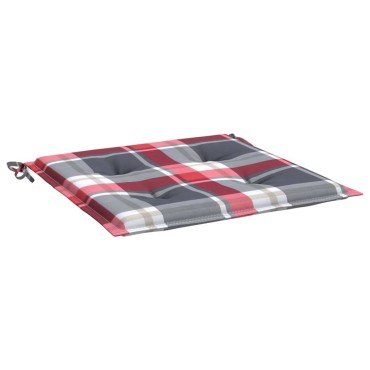 vidaXL Μαξιλάρια Καρέκλας 6τεμ Κόκκινο Καρό 50x50x3cm Ύφασμα Oxford