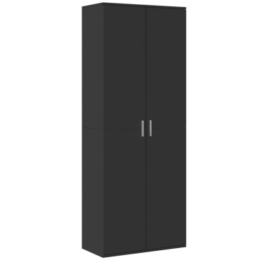 vidaXL Ντουλάπι Μαύρο 70x35x180cm από Επεξεργασμένο Ξύλο 1 τεμ.