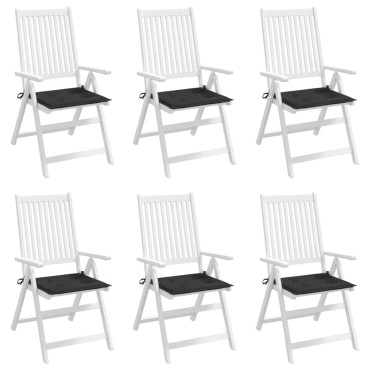 vidaXL Μαξιλάρια Καρέκλας Κήπου 6 τεμ. Μαύρα 50x50x3cm Oxford Ύφασμα