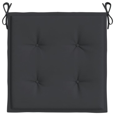 vidaXL Μαξιλάρια Καρέκλας Κήπου 6 τεμ. Μαύρα 50x50x3cm Oxford Ύφασμα