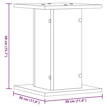 vidaXL Βάσεις Φυτών 2 τεμ. Μαύρες 30x30x40 εκ. από Επεξεργασμένο Ξύλο