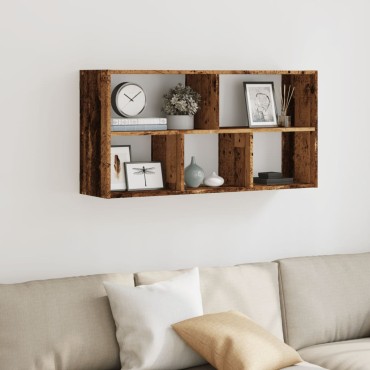 vidaXL Ραφιέρα Τοίχου Όψη Παλαιού Ξύλου 100x25x50cm από Επεξ. Ξύλο 1 τεμ.