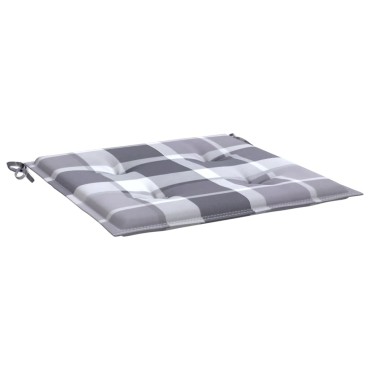 vidaXL Μαξιλάρια Καρέκλας 6τεμ Γκρι Καρό 40x40x3cm Ύφασμα Oxford
